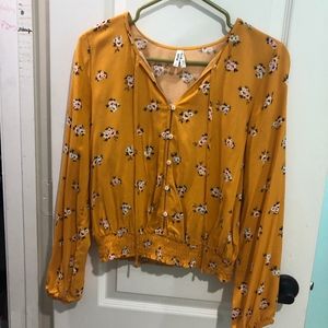 bright orange blouse